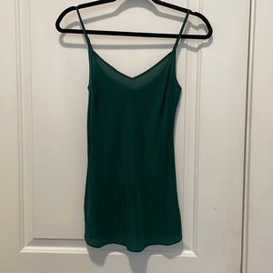J crew forest green 100% silk camisole xxs